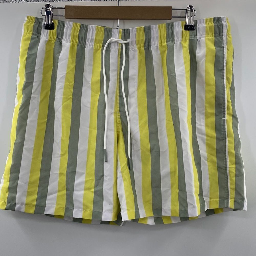 3For$20 Men's GoodFellow Yellow Strips Swim Trunks size Large